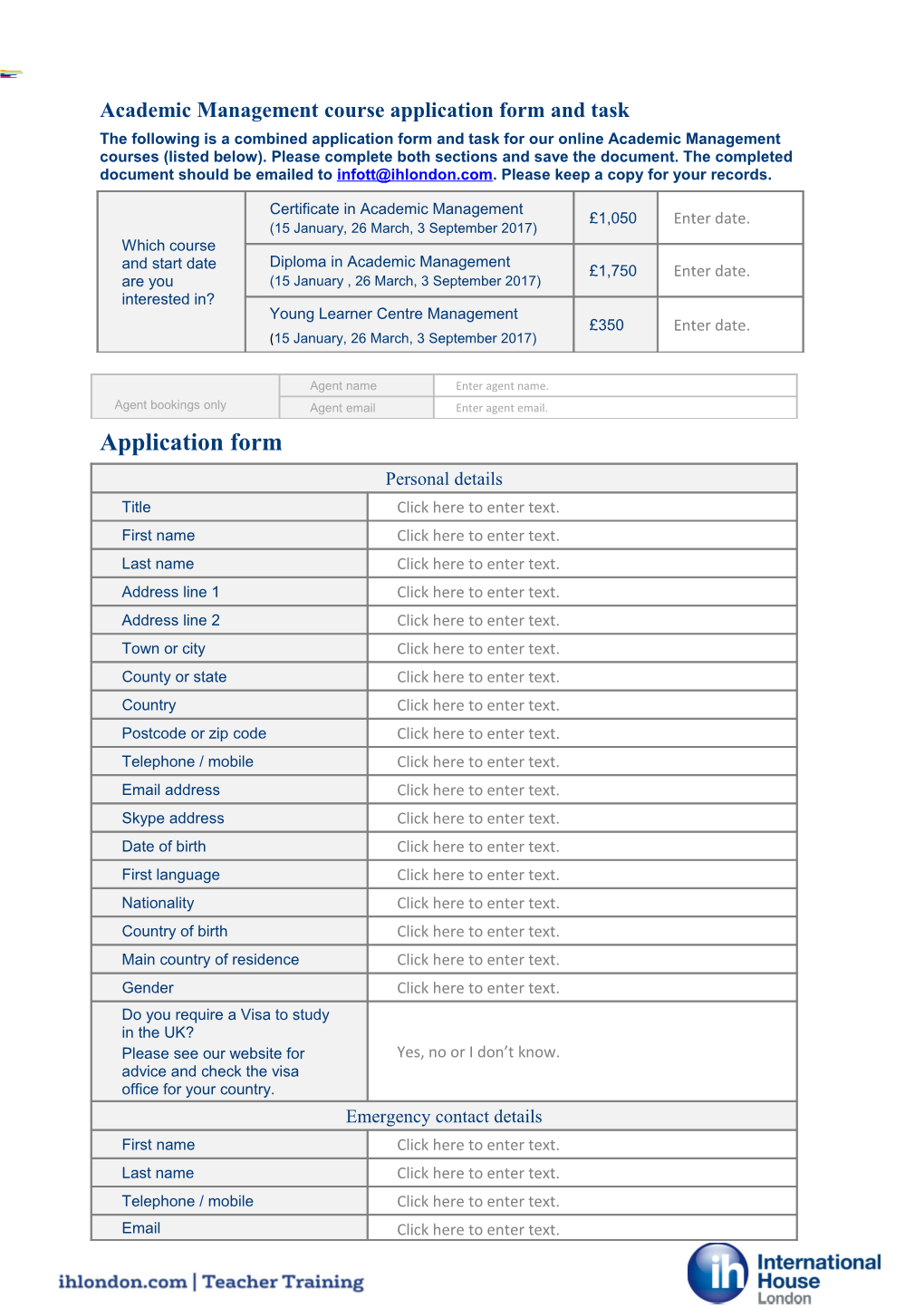 Academic Management Courseapplicationform and Task