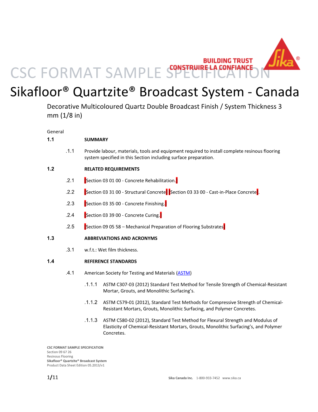 1 Section030100 - Concrete Rehabilitation