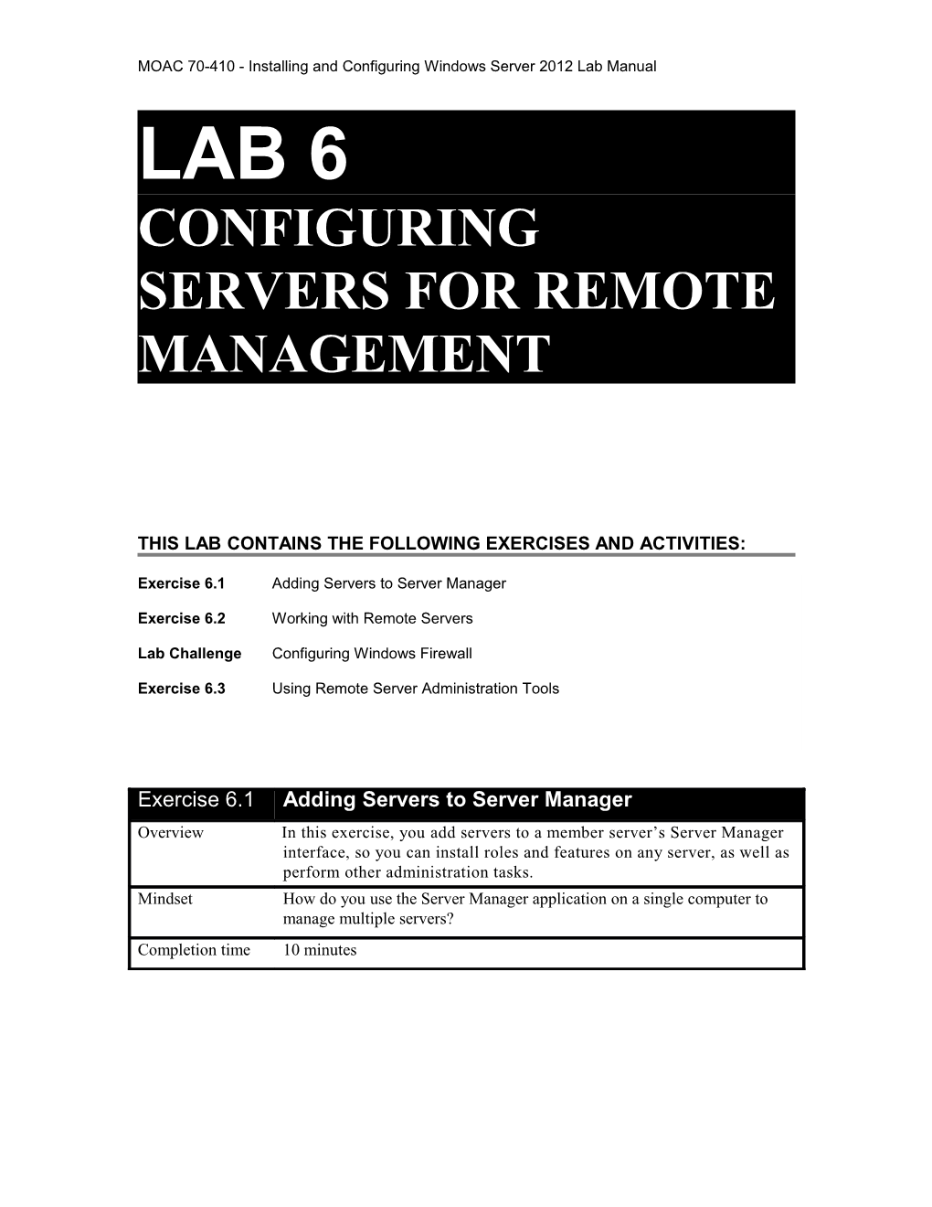 Configuring Servers for Remote Management