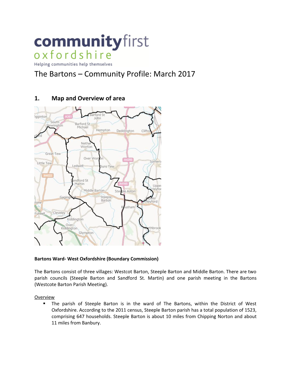 Bartons Ward- West Oxfordshire (Boundary Commission)