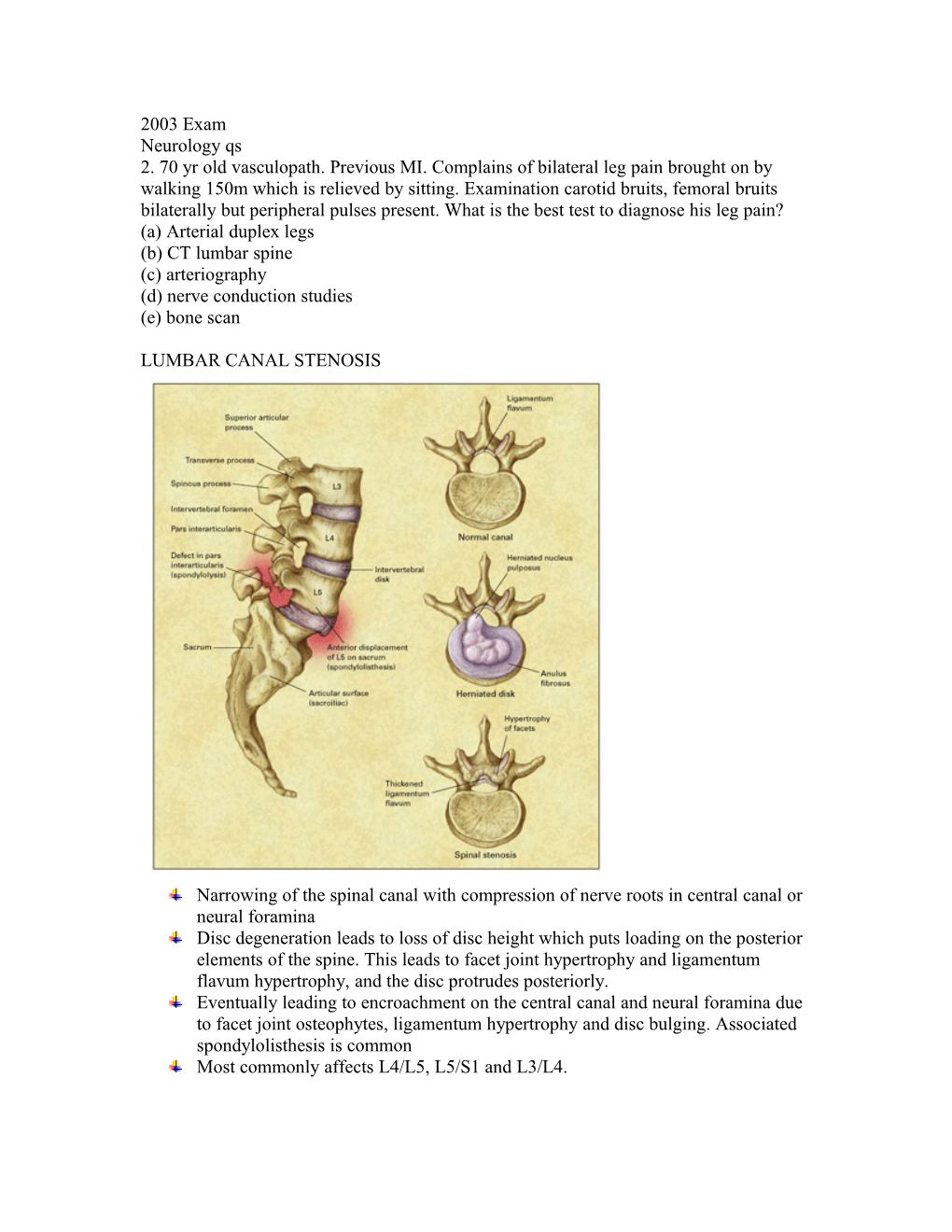 Lumbar Canal Stenosis