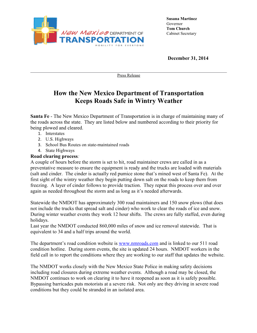 How the New Mexico Department of Transportation