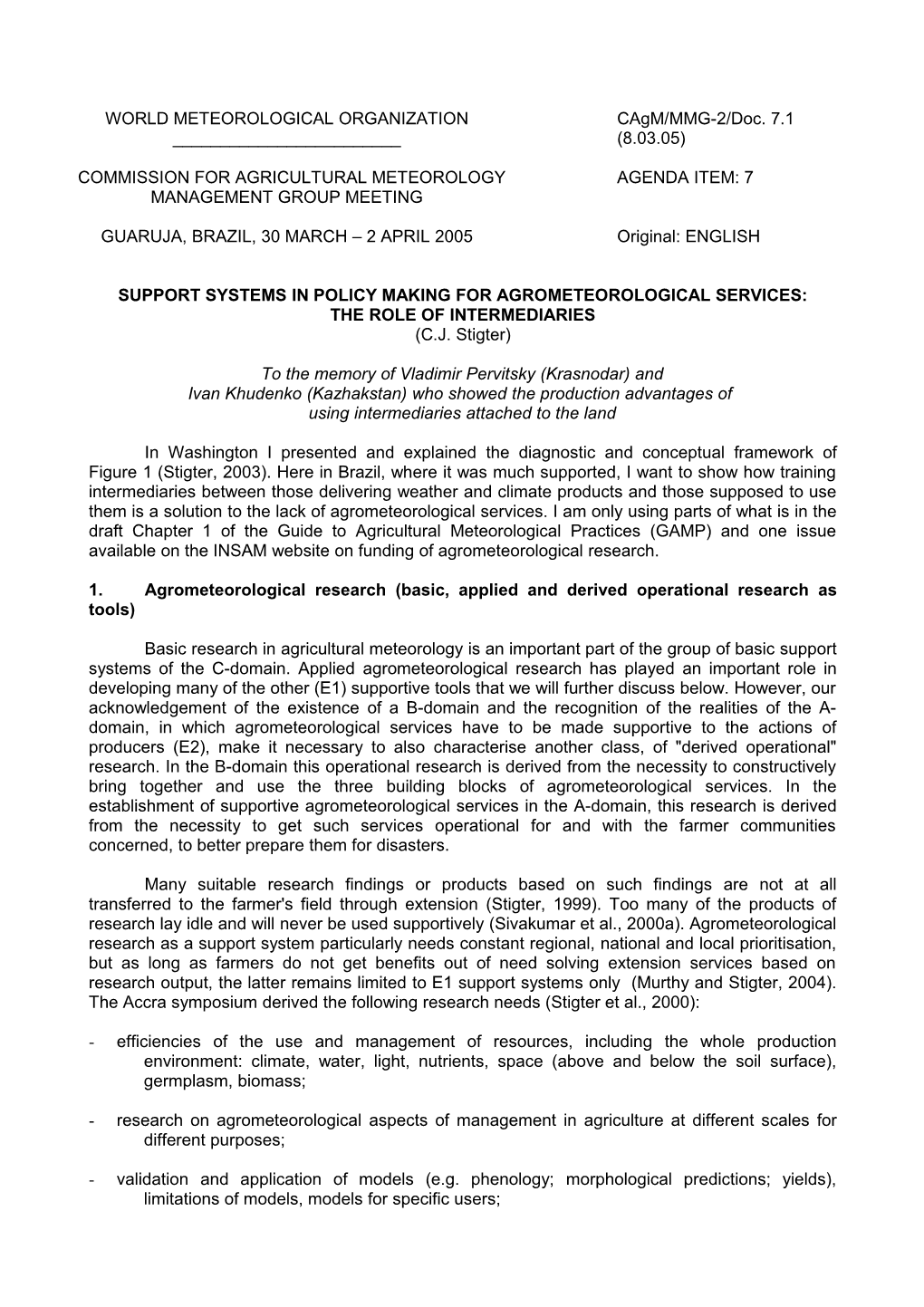 WORLD METEOROLOGICAL Organizationcagm/MMG-2/Doc. 7.1