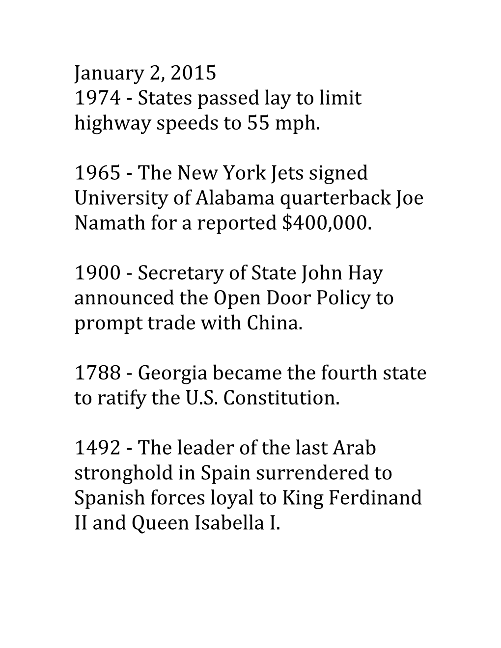 1974 - States Passed Lay to Limit Highway Speeds to 55 Mph