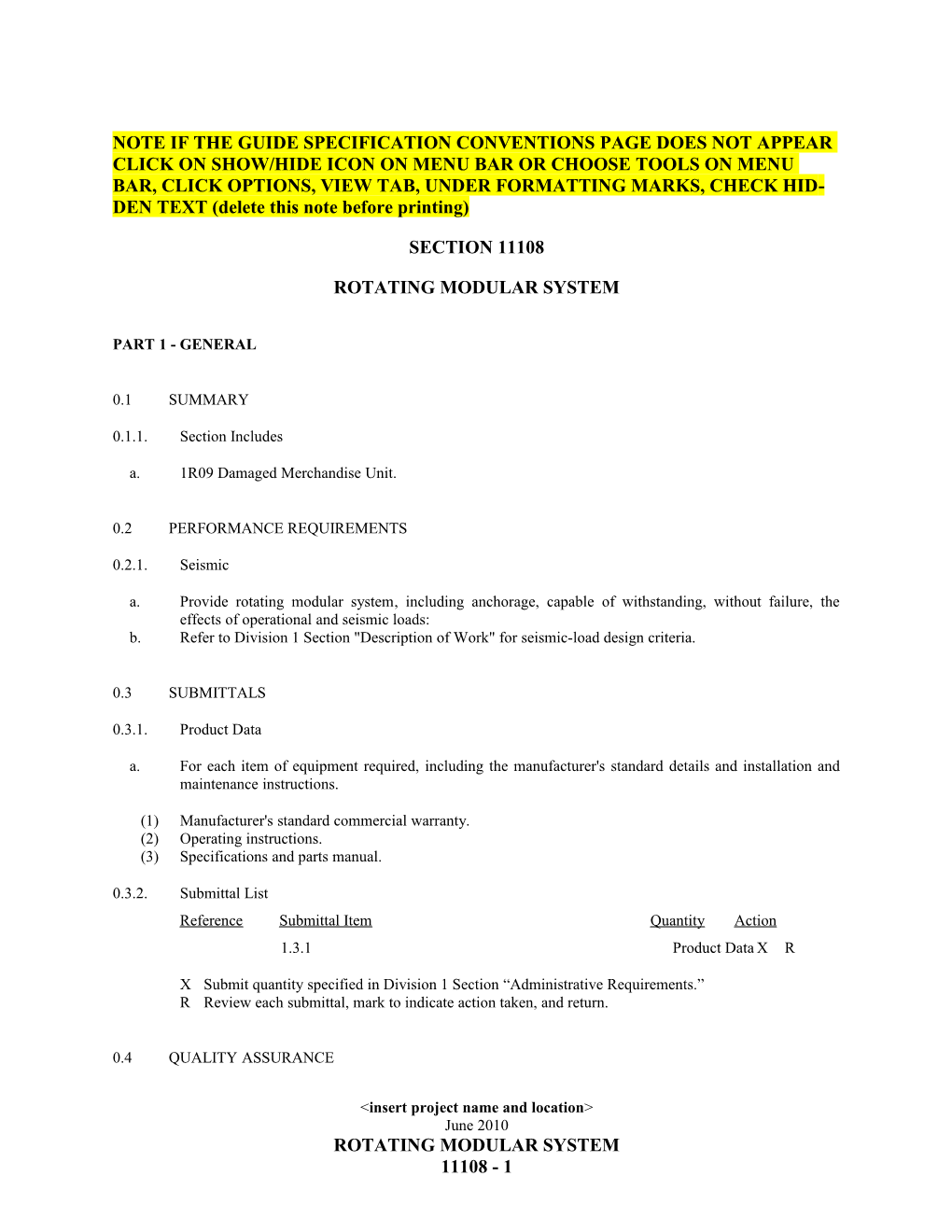 Section 11108 - Rotating Files Systems