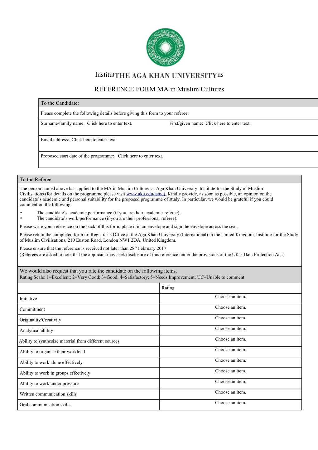 Download the Reference Form to Send to Your Referees