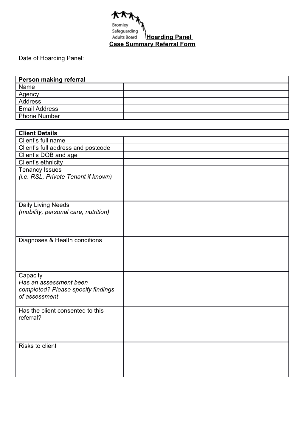 Case Summary Referral Form