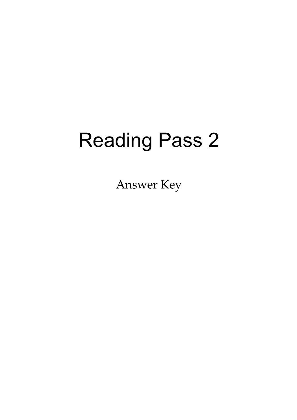 Reading Pass Book 1