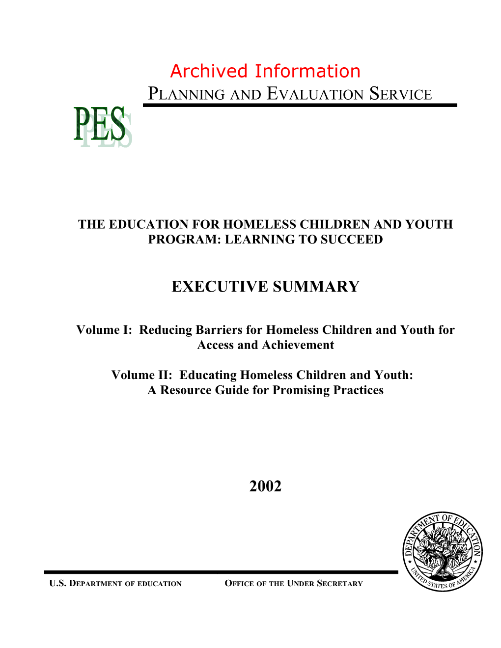 Archived: the Educational for Homeless Children and Youth Program: Learning to Succeed