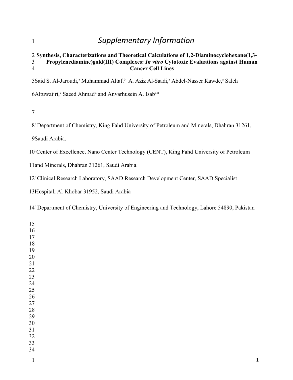 Synthesis, Characterization and Cytotoxicity of the Gold (III) Complexes With