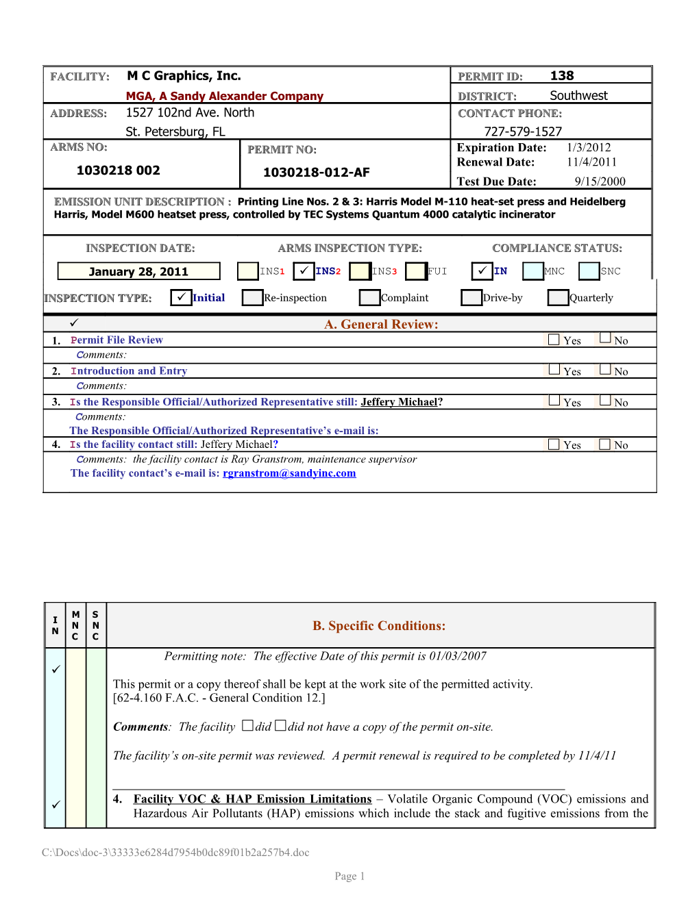 Maximum VOC Loading Rate Limitations VOC Loading Rates Shall Not Exceed the Following