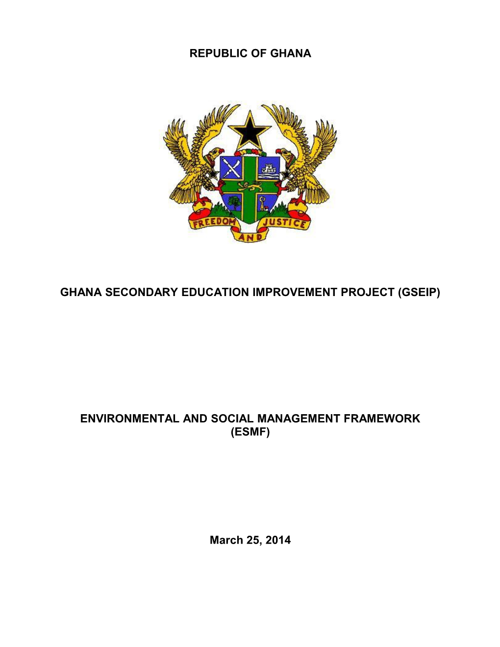Ghana Secondary Education Improvement Project (Gseip)