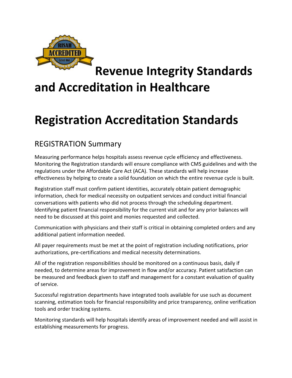 Registration Accreditation Standards