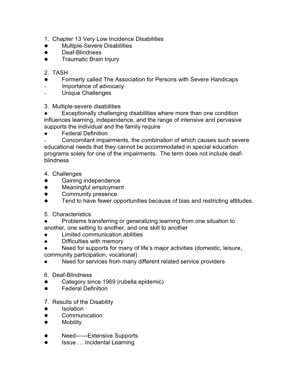 1. Chapter 13 Very Low Incidence Disabilities