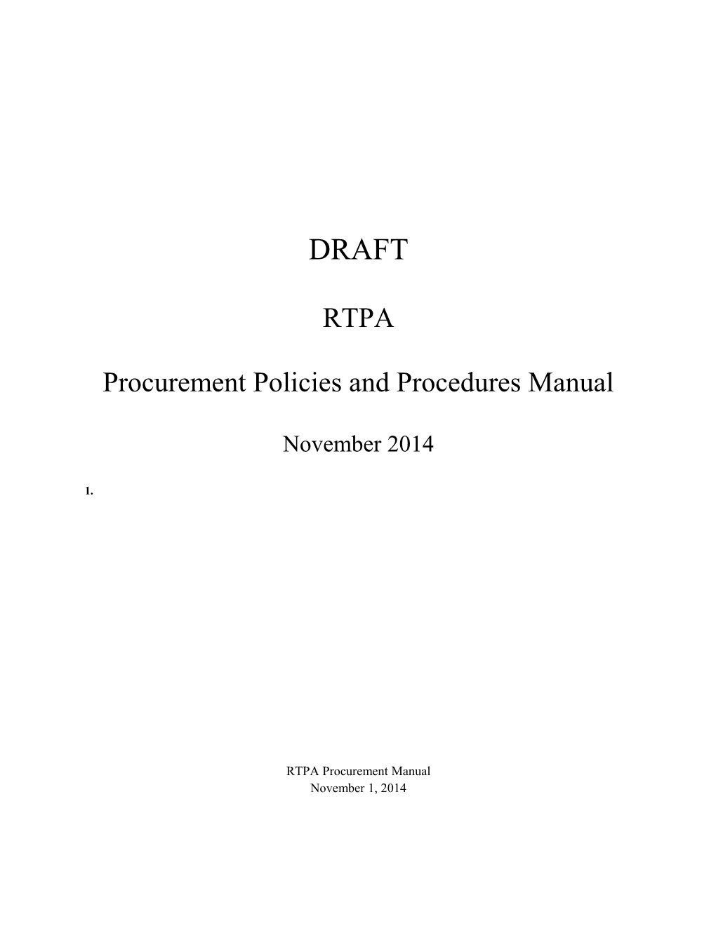 RTPA Procurement Manual