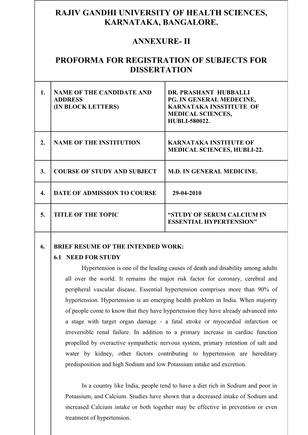 To Study the Levels of Serum Calcium in Patients with Primary Hypertension