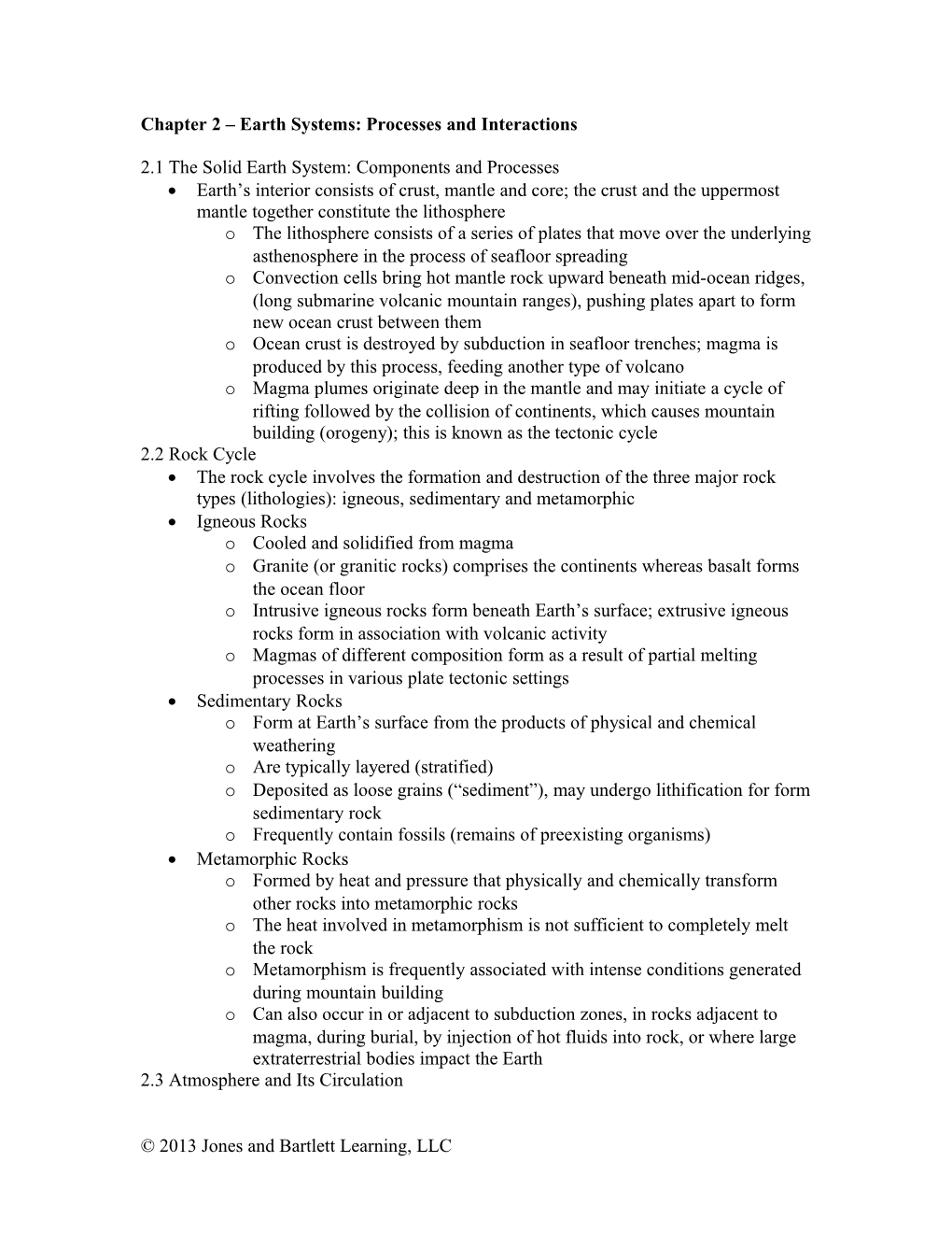 Chapter 2 Earth Systems: Processes and Interactions