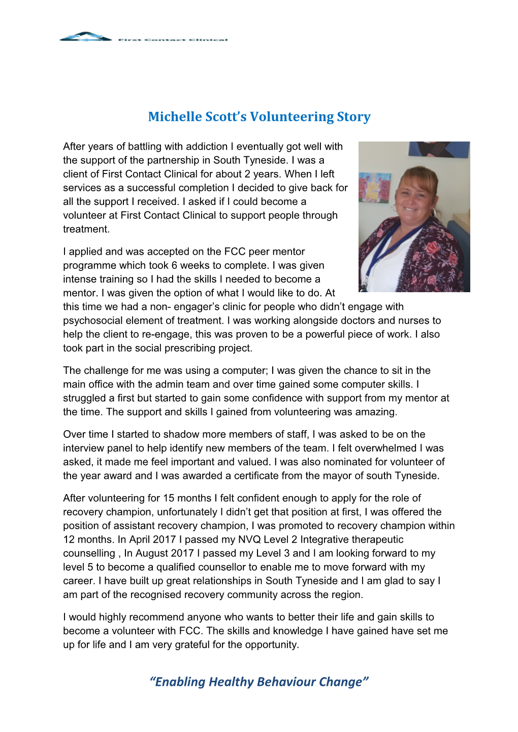 Michelle Scott S Volunteering Story