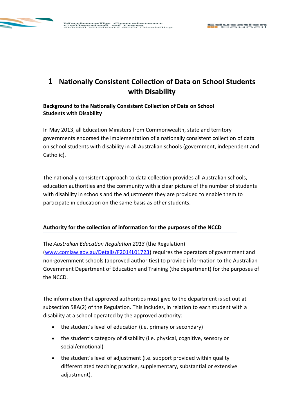 Nationally Consistent Collection of Data on School Students with Disability