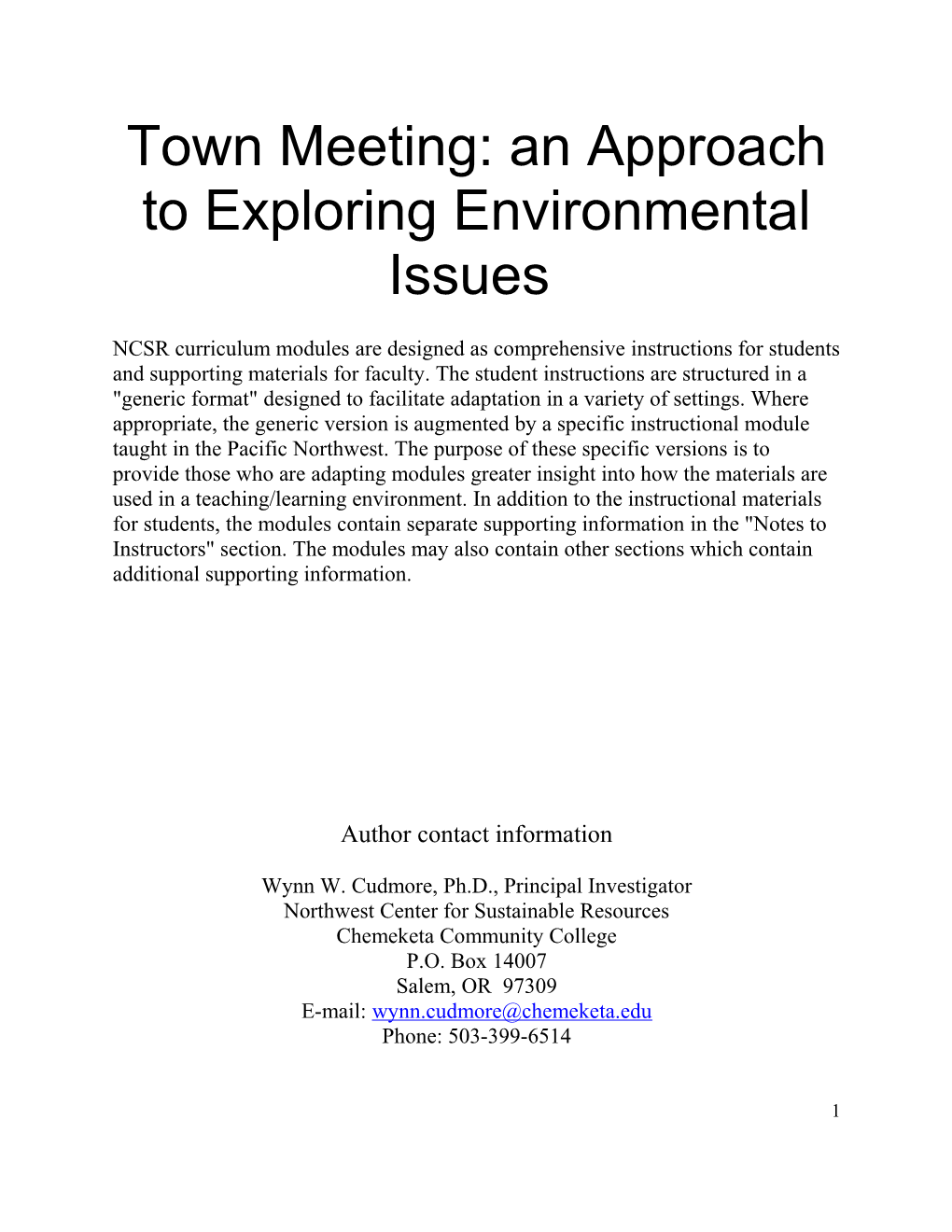 Bi 132 Environmental Science