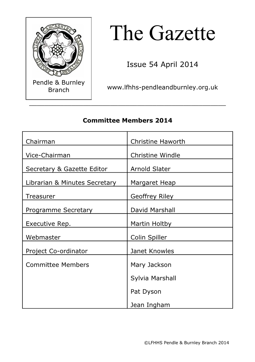 Committee Members 2014
