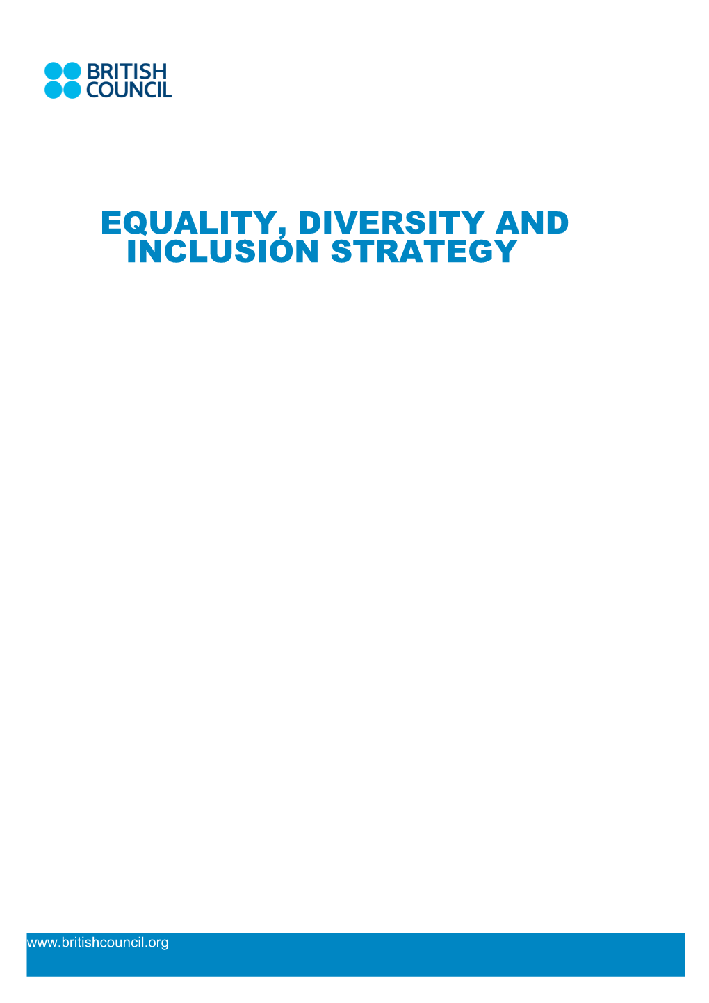 Equality, Diversity and Inclusion Strategy