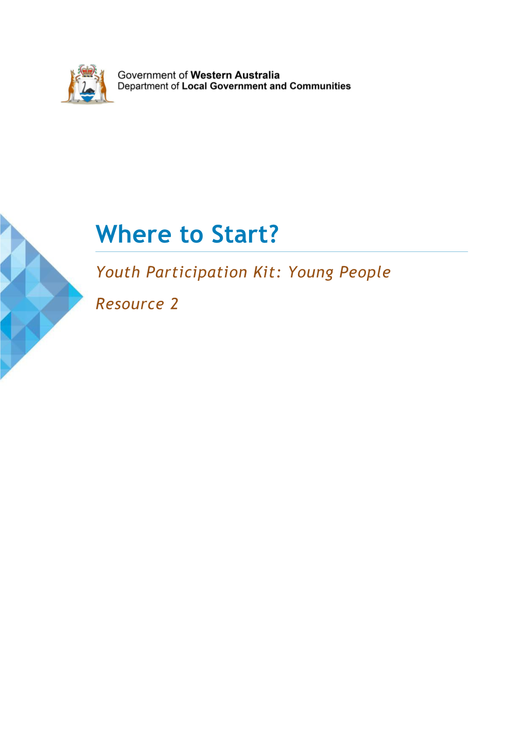 Youth Participation Kit: Young People - Resource 2 - Where to Start