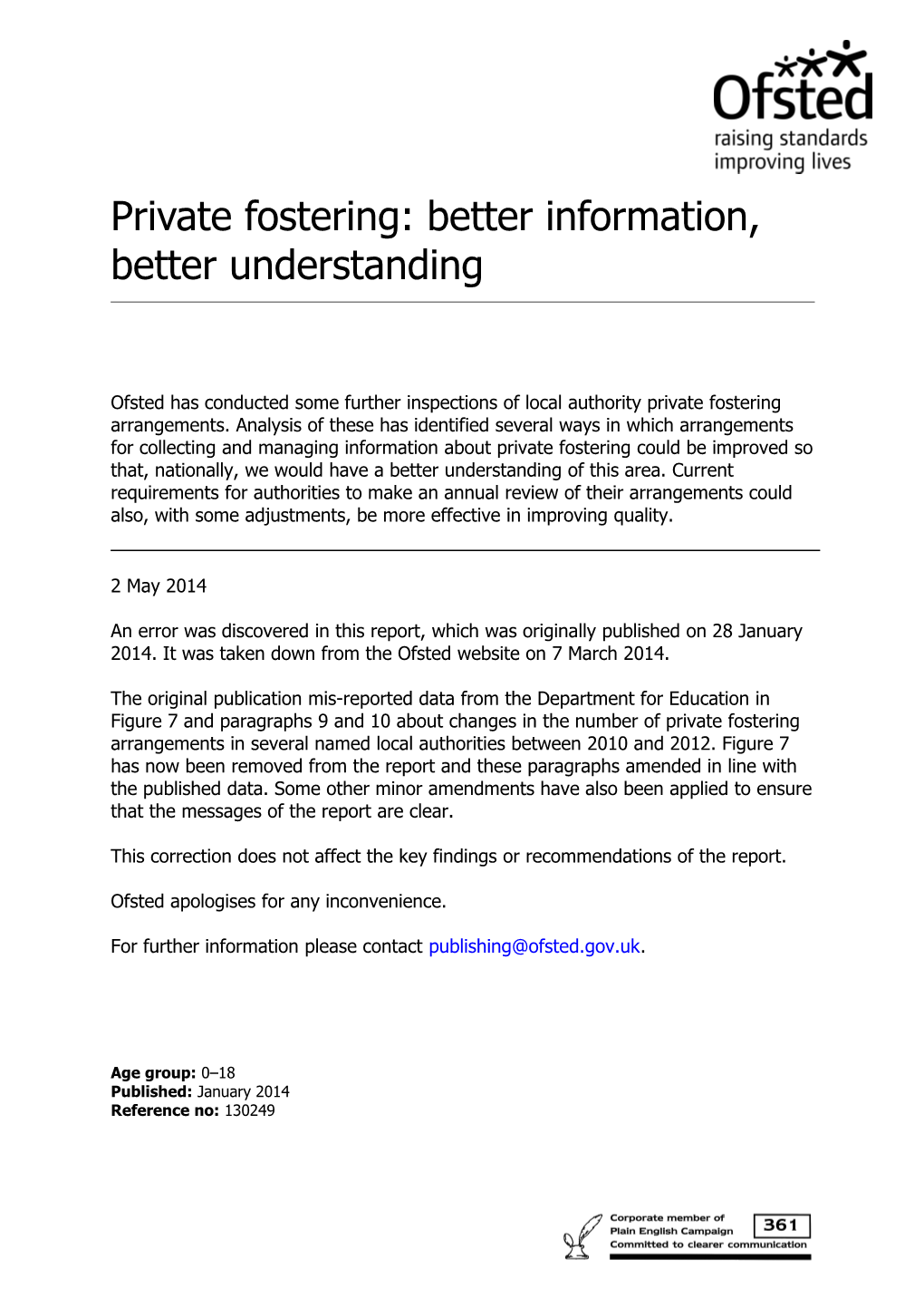 Part A: What Do We Know About Private Fostering?