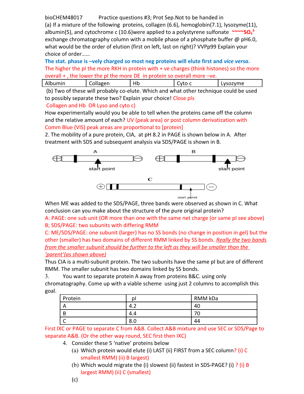 Biochem48017practice Questions #3; Protsep.Not to Be Handed In