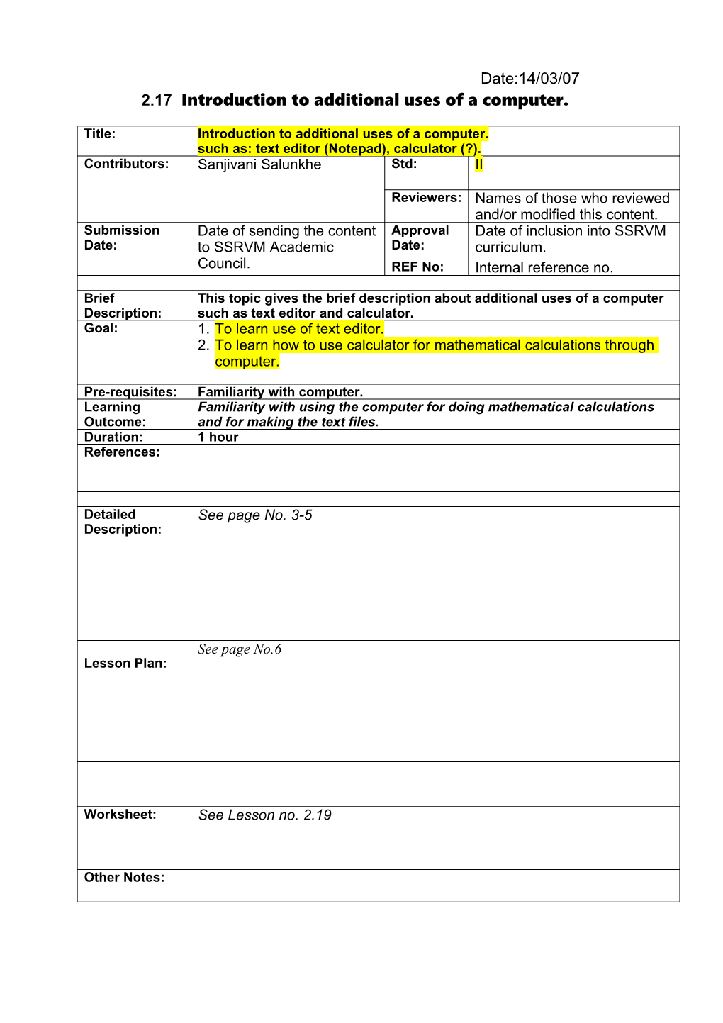 2.17 Introduction to Additional Uses of a Computer