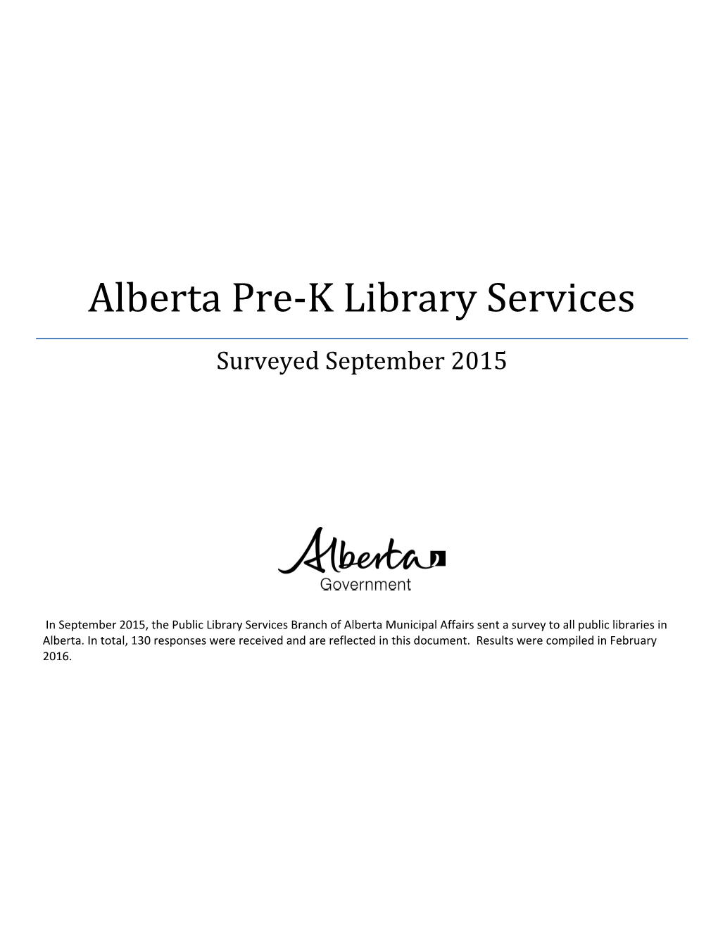 Alberta Pre-K Library Services