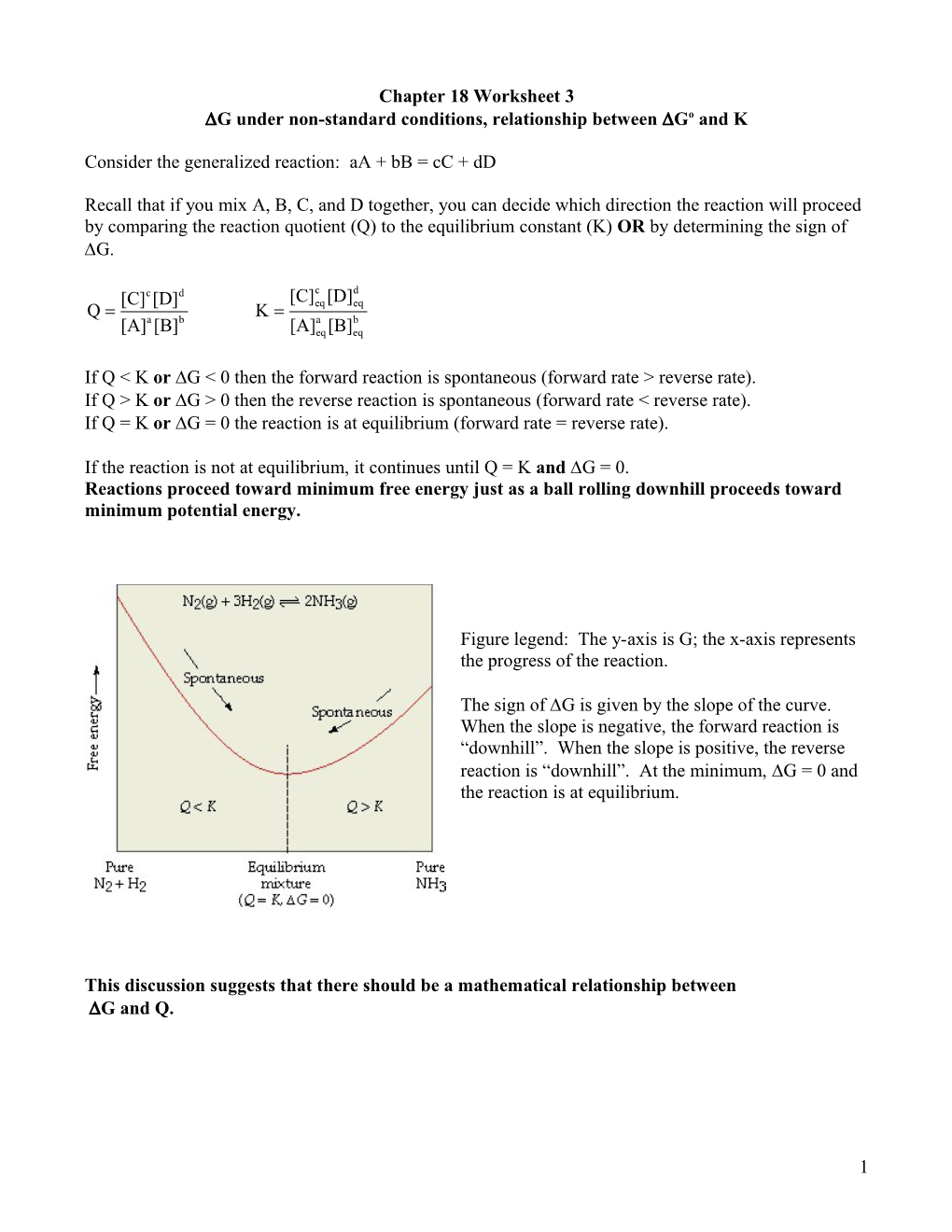 Consider the Generalized Reaction: Aa + Bb = Cc + Dd