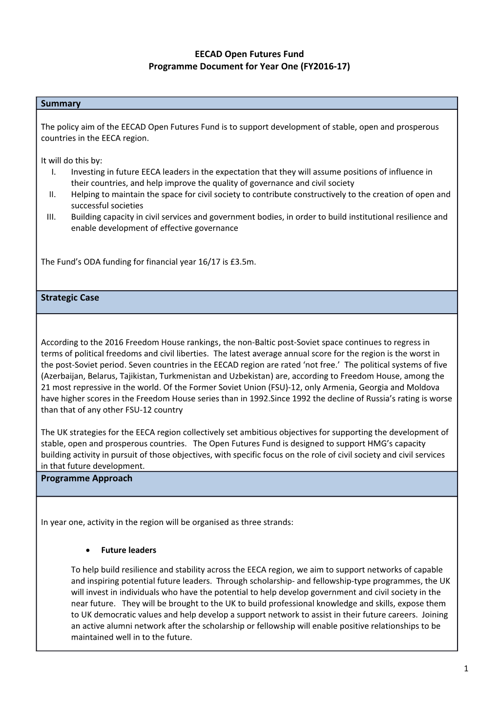 EECAD Open Futures Fund