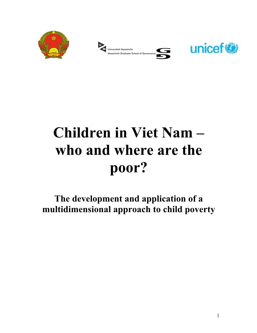 Children in Viet Nam Who and Where Are the Poor?