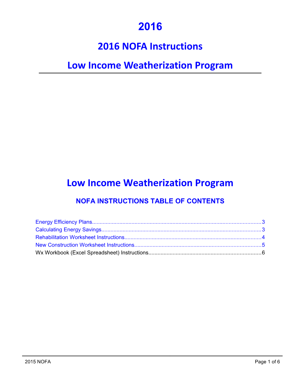 NOFA Instructions Part 7 Low Income Weatherization Program Materials