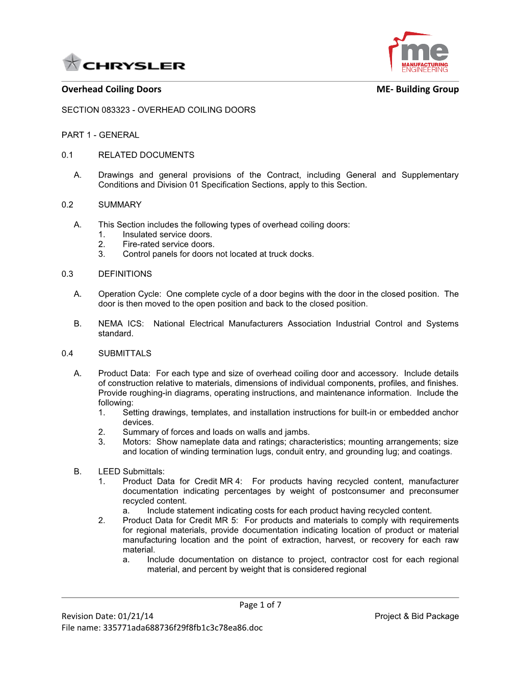 Overhead Coiling Doorsme- Building Group