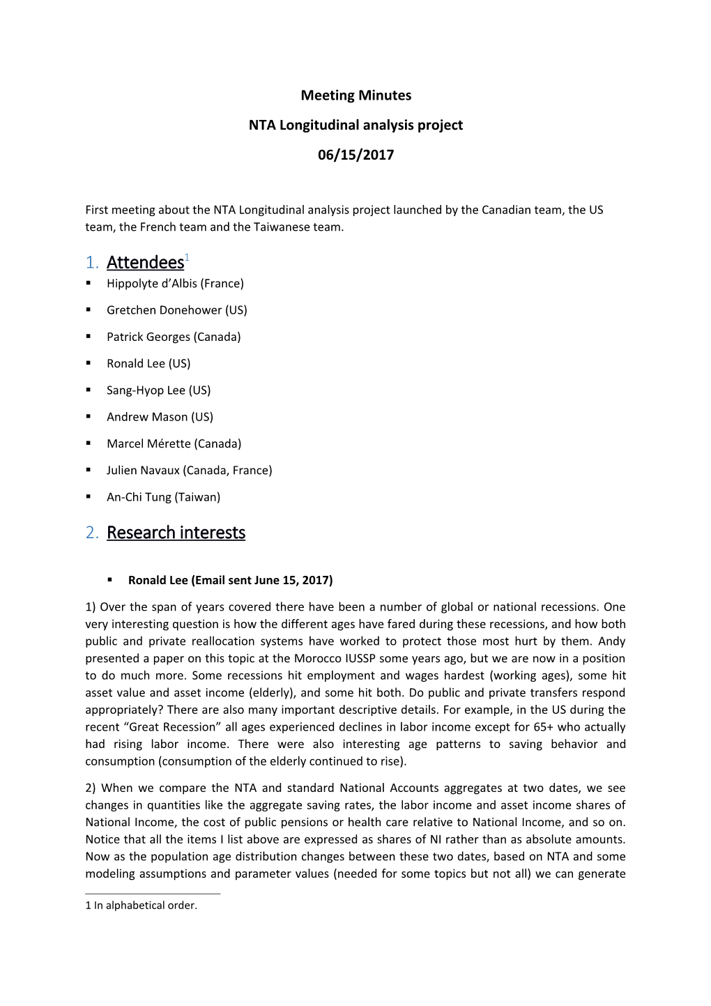 NTA Longitudinal Analysis Project