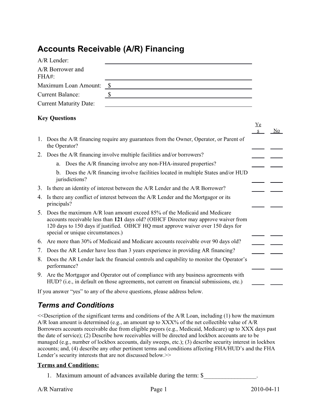 Accounts Receivable (A/R) Financing