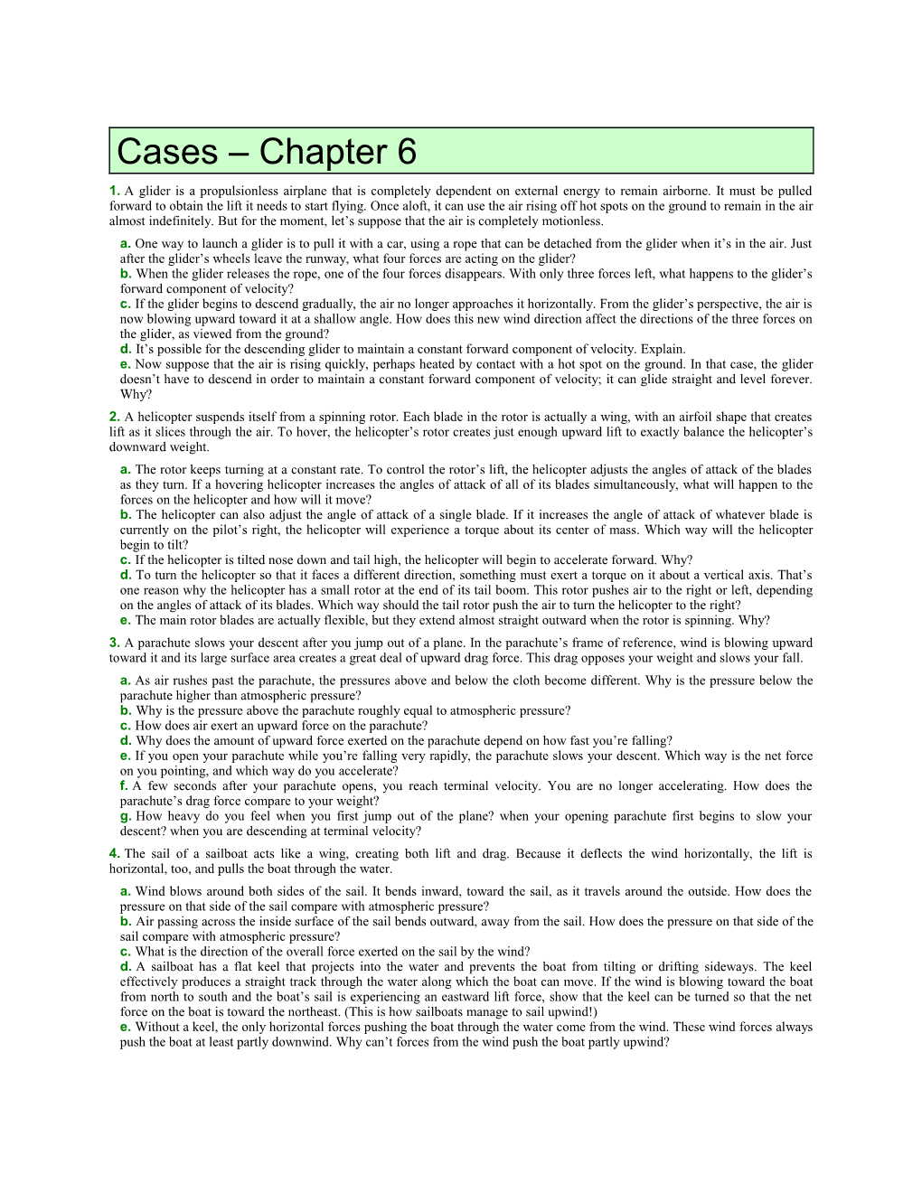 Cases Chapter 6