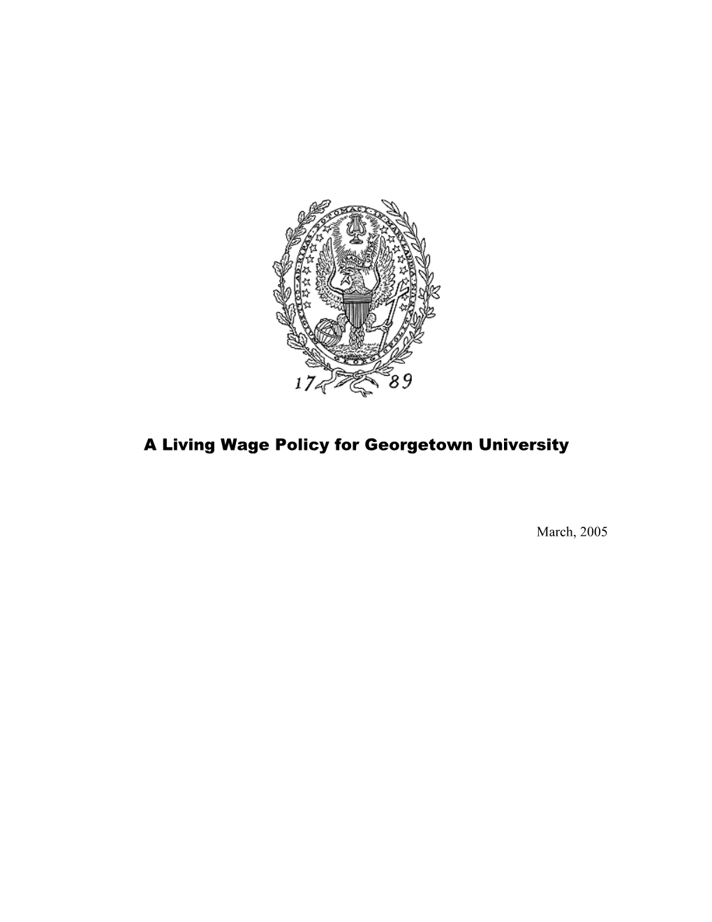 A Living Wage Policy for Georgetownuniversity