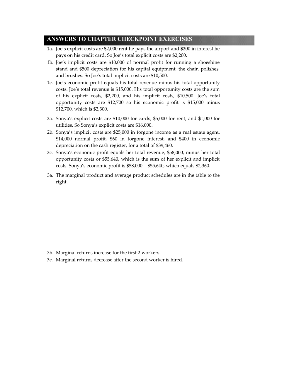 Answers to Chapter CHECKPOINT EXERCISES