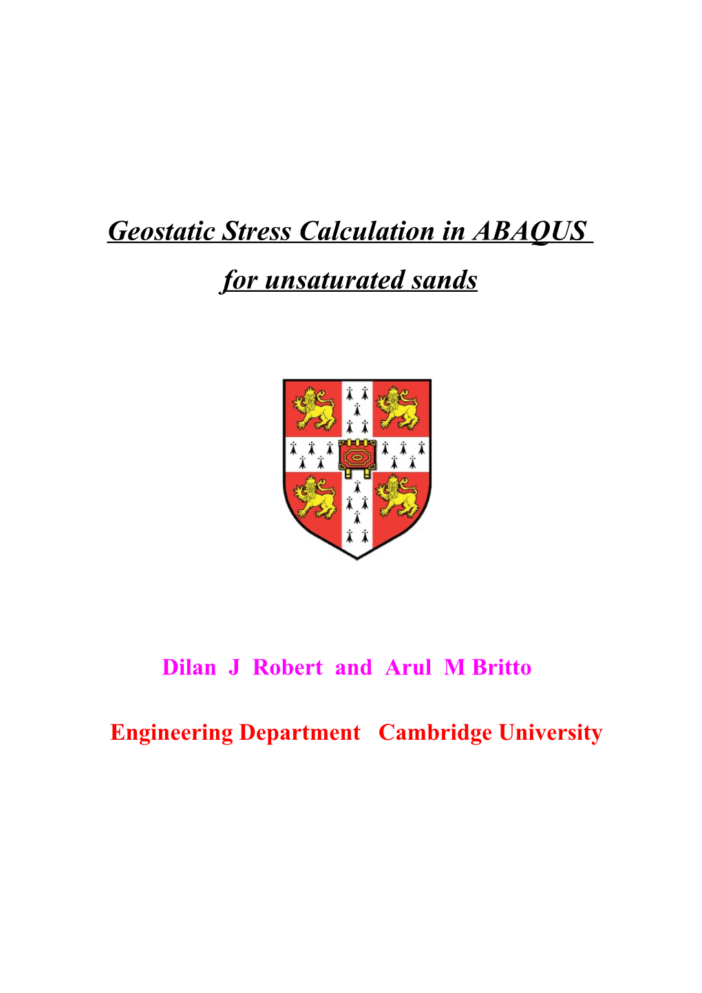 Geostatic Step Stress Calculation