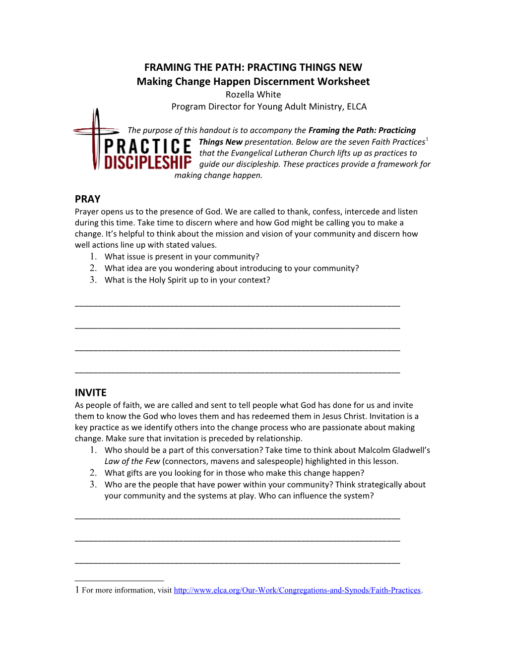 Making Change Happen Discernment Worksheet