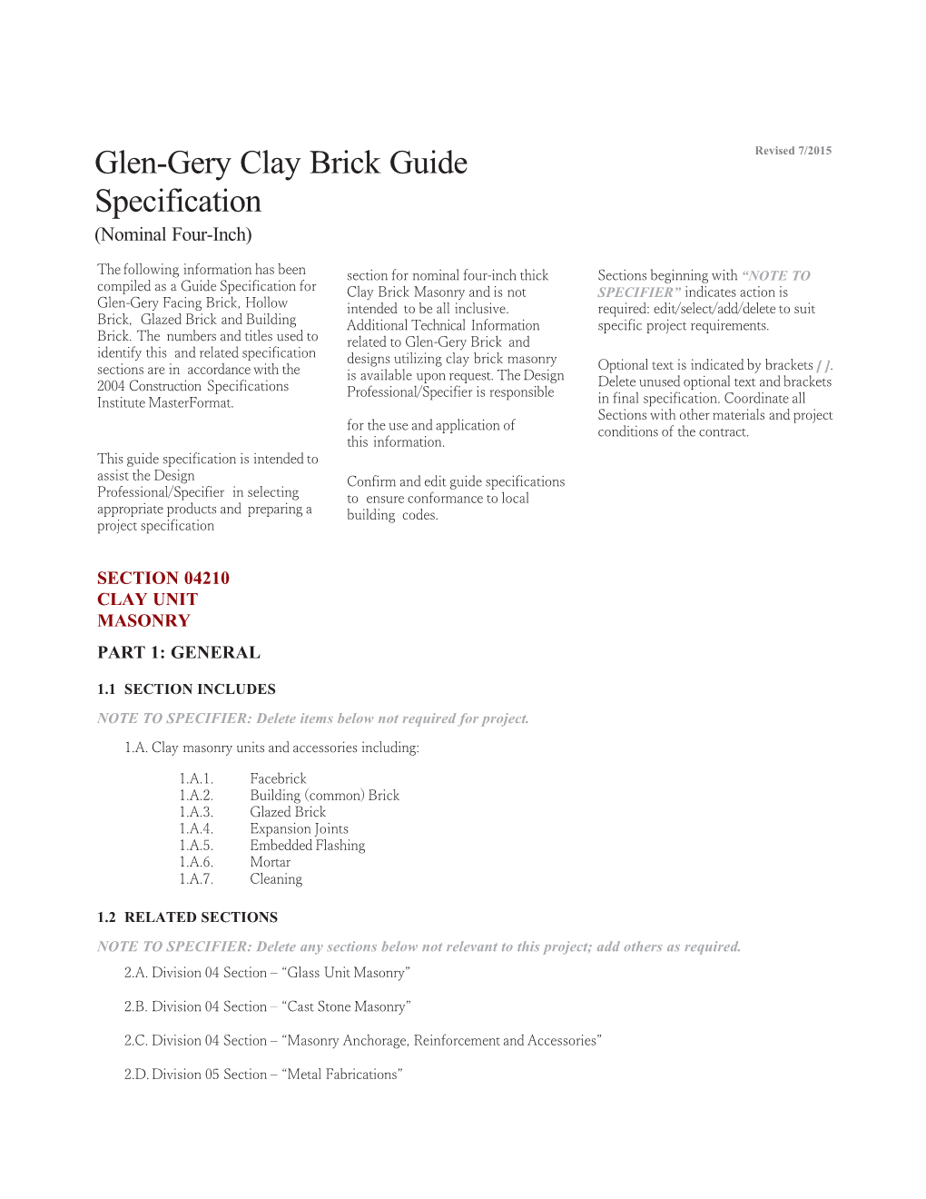 Glen-Geryclaybrickguidespecification