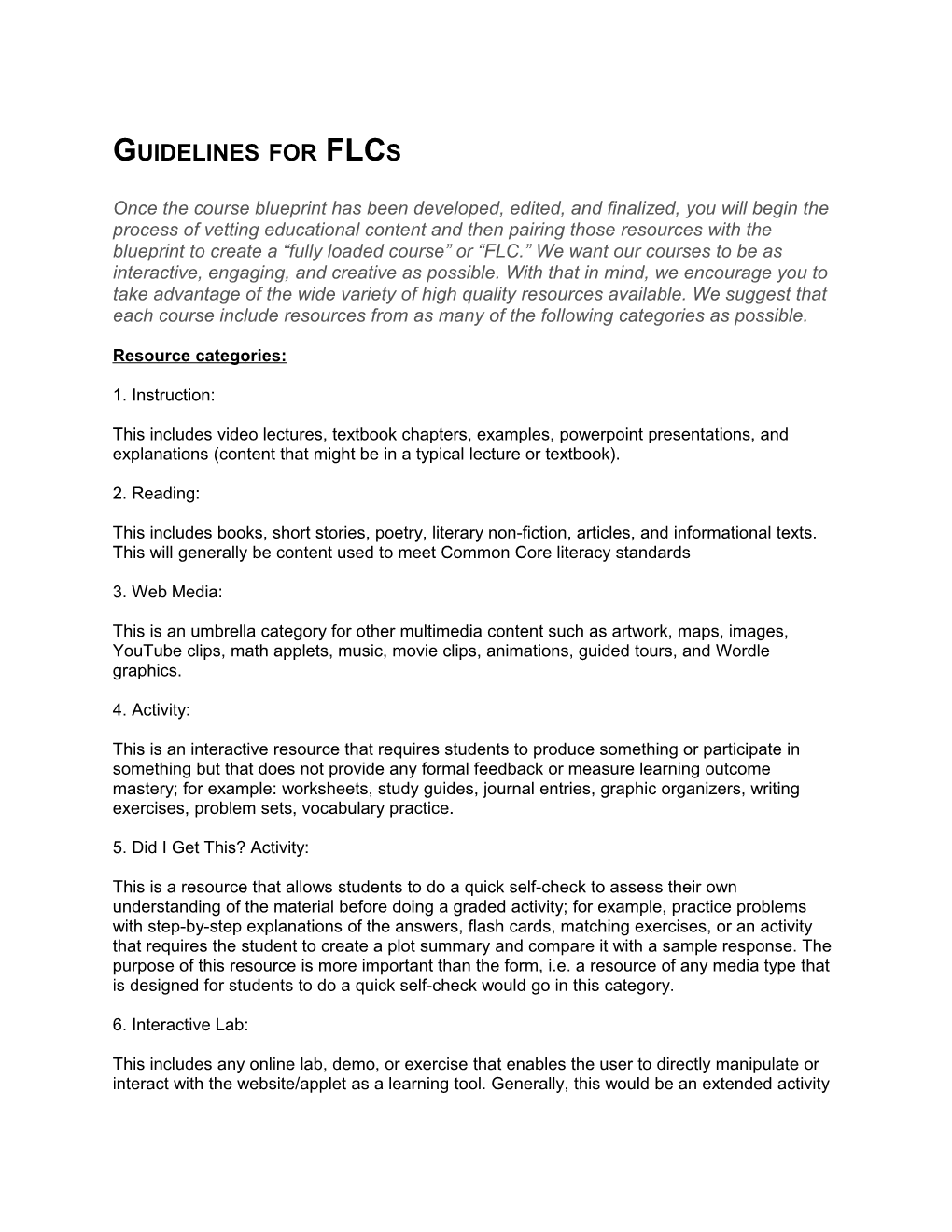 Updated FLC Guidelines