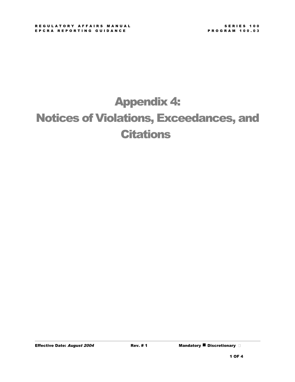 D3-4. Notices of Violation, Exceedances, and Citations