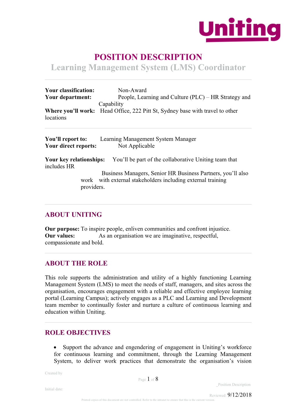 Learning Management System (LMS) Coordinator