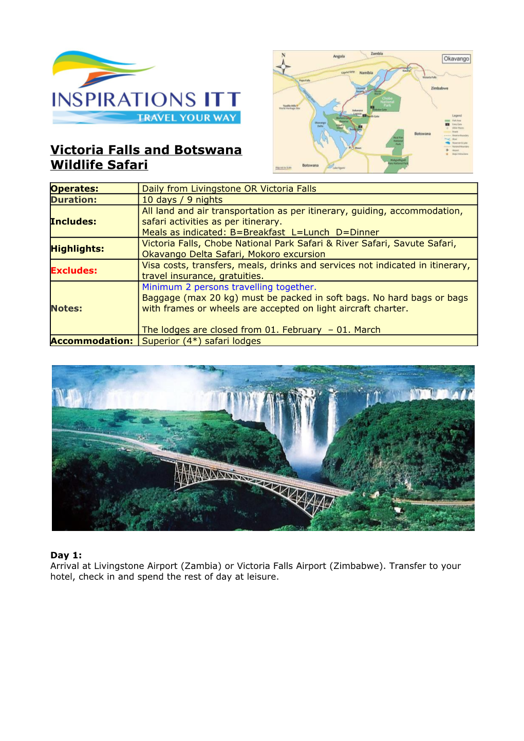 Victoria Falls and Botswana Wildlife Safari