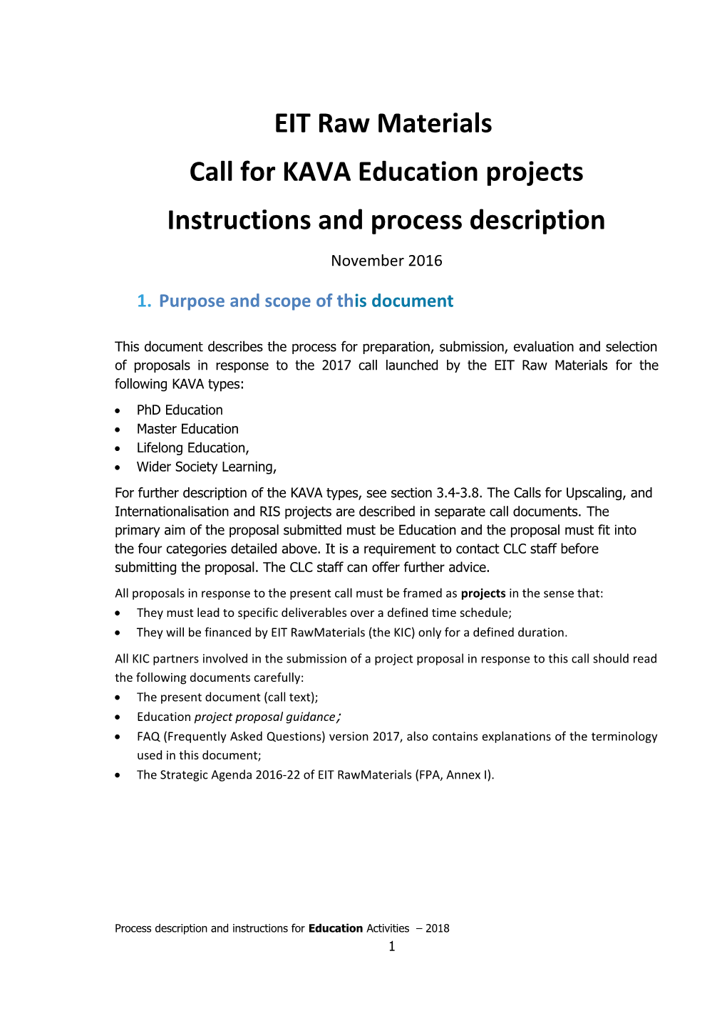 Call for KAVA Education Projects