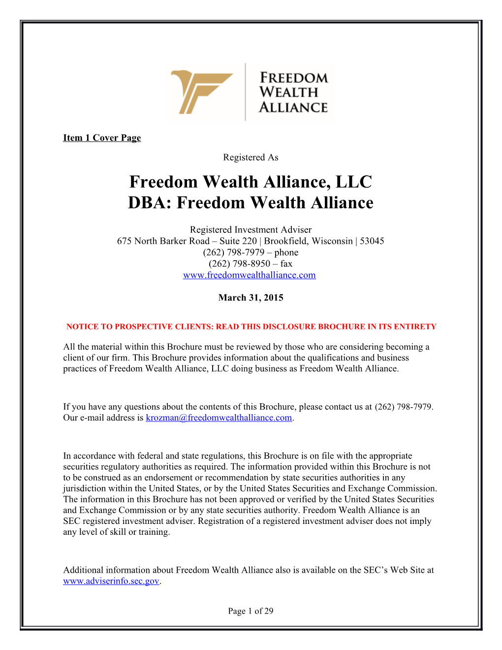 Freedom Wealth Alliance, LLC